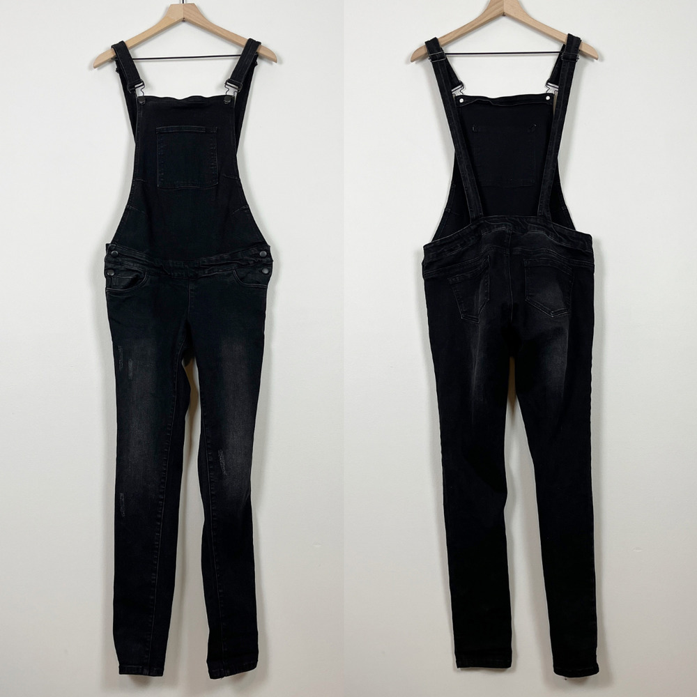 MamaLicious Black Maternity Slim Fit Adjustable Waist Overalls Size 29 / 32